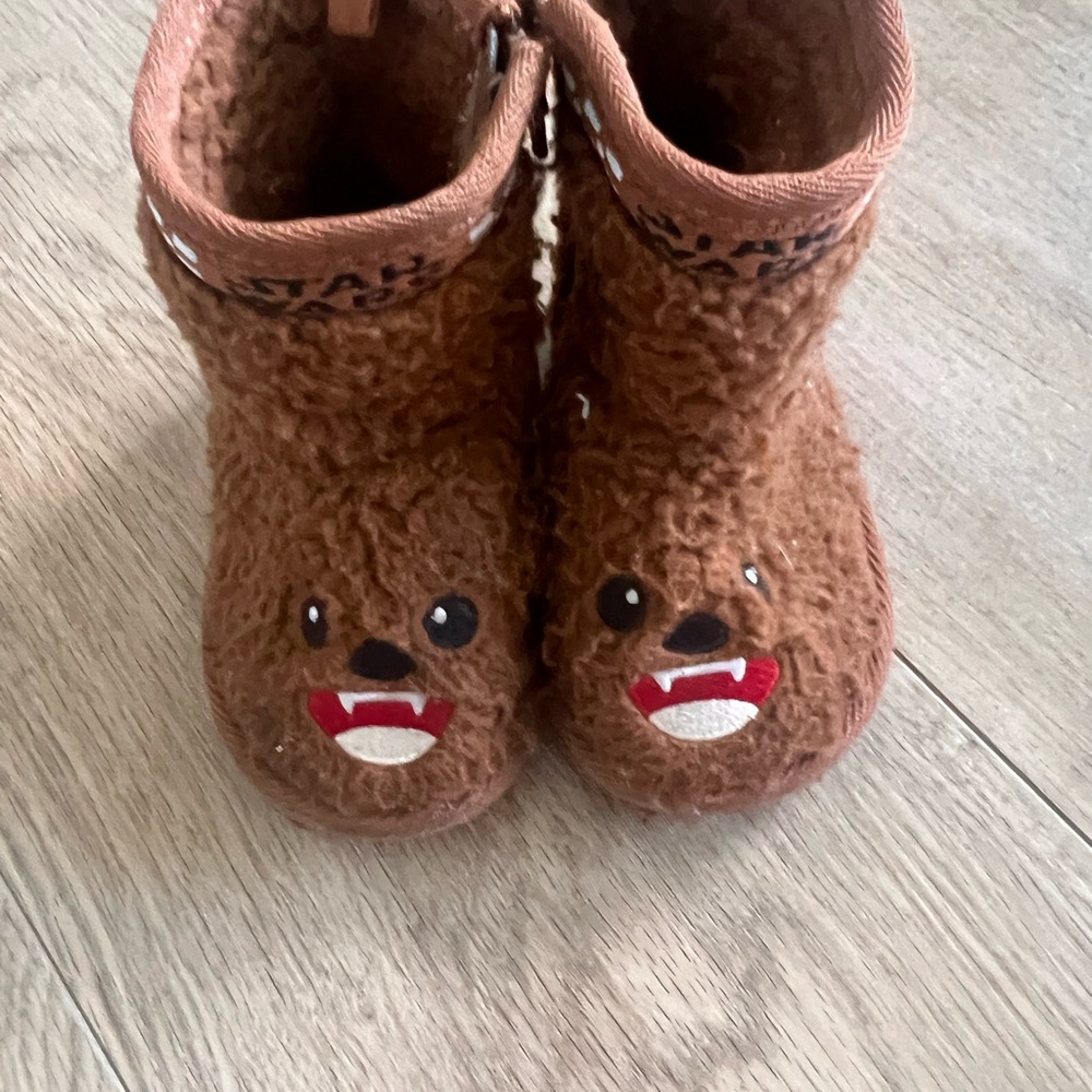 Brown Furry Bear Face Boots